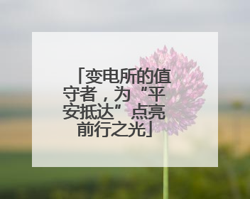 变电所的值守者，为“平安抵达”点亮前行之光