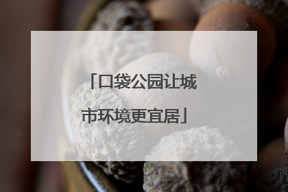 口袋公园让城市环境更宜居