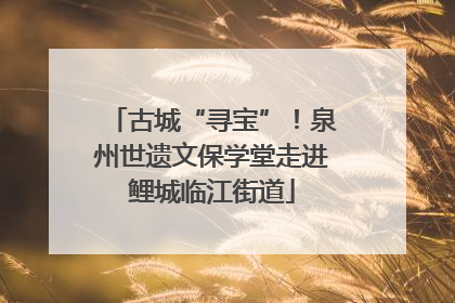 古城“寻宝”！泉州世遗文保学堂走进鲤城临江街道