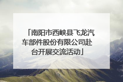 南阳市西峡县飞龙汽车部件股份有限公司赴台开展交流活动