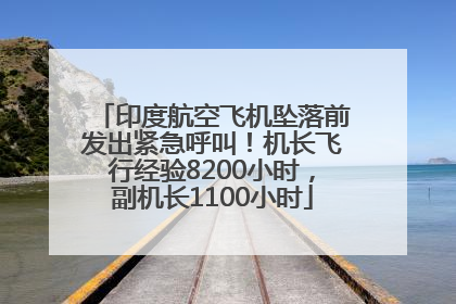 印度航空飞机坠落前发出紧急呼叫！机长飞行经验8200小时，副机长1100小时