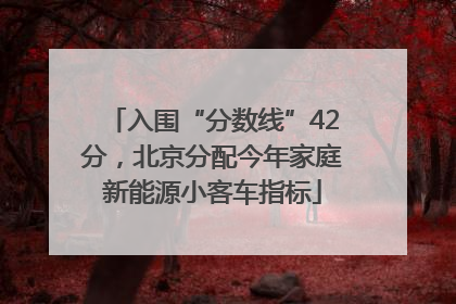入围“分数线”42分，北京分配今年家庭新能源小客车指标