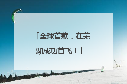 全球首款，在芜湖成功首飞！