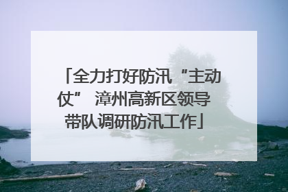 全力打好防汛“主动仗” 漳州高新区领导带队调研防汛工作