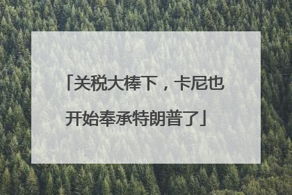关税大棒下，卡尼也开始奉承特朗普了