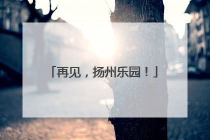 再见，扬州乐园！