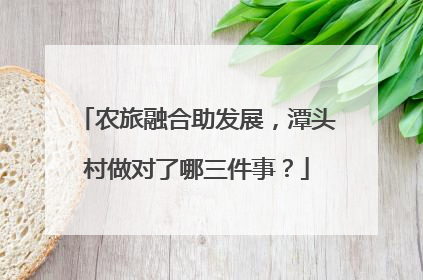 农旅融合助发展，潭头村做对了哪三件事？