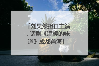 刘昊然担任主演，话剧《温暖的味道》成都首演