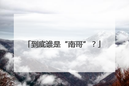 到底谁是“南哥”？