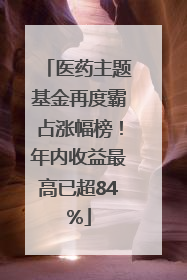 医药主题基金再度霸占涨幅榜！年内收益最高已超84%