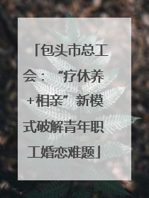 包头市总工会：“疗休养+相亲”新模式破解青年职工婚恋难题