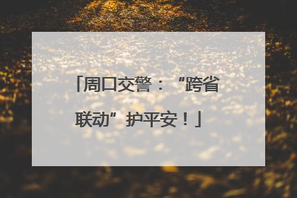 周口交警：“跨省联动”护平安！