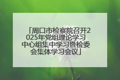 周口市检察院召开2025年党组理论学习中心组集中学习暨检委会集体学习会议