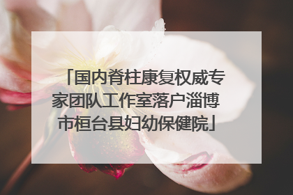 国内脊柱康复权威专家团队工作室落户淄博市桓台县妇幼保健院