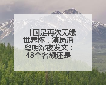 国足再次无缘世界杯，演员潘粤明深夜发文：48个名额还是没我们啥事儿；此前曾多次为国足发声