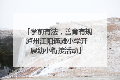 学前有法，善育有规 泸州江阳通滩小学开展幼小衔接活动