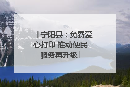 宁阳县：免费爱心打印 推动便民服务再升级