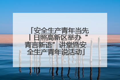 安全生产青年当先丨日照高新区举办“青言新语”讲堂暨安全生产青年说活动