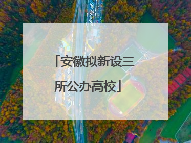 安徽拟新设三所公办高校
