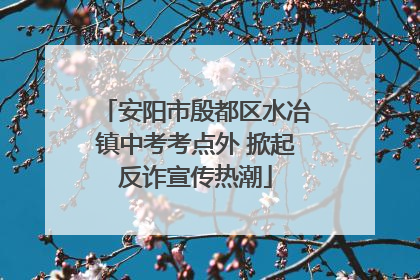 安阳市殷都区水冶镇中考考点外 掀起反诈宣传热潮