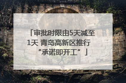 审批时限由5天减至1天 青岛高新区推行“承诺即开工”