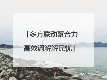 多方联动聚合力 高效调解解民忧