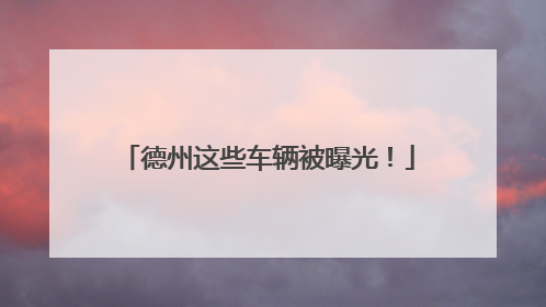 德州这些车辆被曝光！