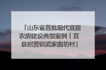 山东省首批现代宜居农房建设典型案例丨莒县招贤镇武家曲坊村