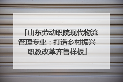 山东劳动职院现代物流管理专业：打造乡村振兴职教改革齐鲁样板