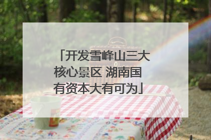 开发雪峰山三大核心景区 湖南国有资本大有可为