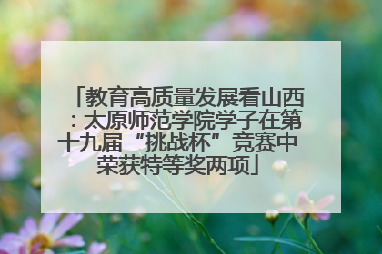 教育高质量发展看山西：太原师范学院学子在第十九届“挑战杯”竞赛中荣获特等奖两项
