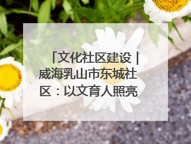 文化社区建设｜威海乳山市东城社区：以文育人照亮成长灯塔