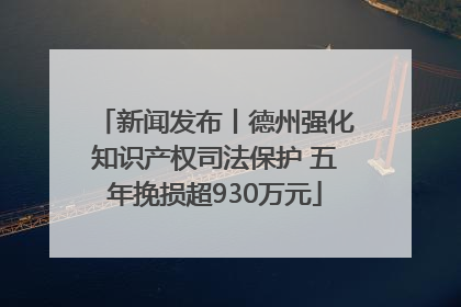 新闻发布丨德州强化知识产权司法保护 五年挽损超930万元