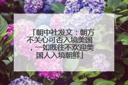 朝中社发文：朝方不关心可否入境美国，一如既往不欢迎美国人入境朝鲜