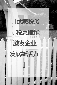 武威税务：税惠赋能 激发企业发展新活力