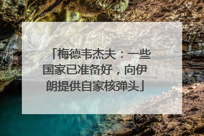 梅德韦杰夫：一些国家已准备好，向伊朗提供自家核弹头