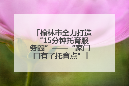榆林市全力打造“15分钟托育服务圈”——“家门口有了托育点”