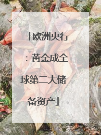 欧洲央行：黄金成全球第二大储备资产