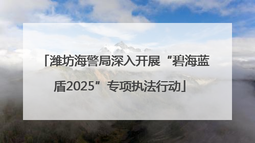 潍坊海警局深入开展“碧海蓝盾2025”专项执法行动
