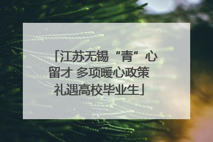 江苏无锡“青”心留才 多项暖心政策礼遇高校毕业生