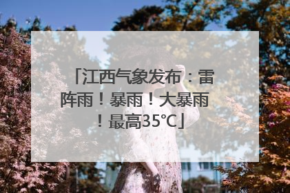 江西气象发布：雷阵雨！暴雨！大暴雨！最高35℃
