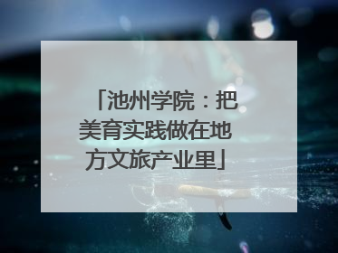 池州学院：把美育实践做在地方文旅产业里