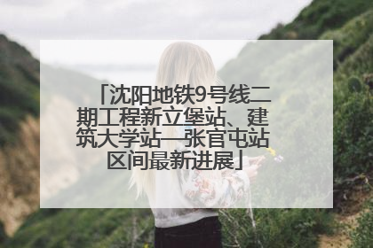 沈阳地铁9号线二期工程新立堡站、建筑大学站—张官屯站区间最新进展