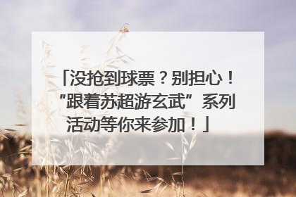 没抢到球票？别担心！“跟着苏超游玄武”系列活动等你来参加！