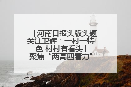 河南日报头版头题关注卫辉：一村一特色 村村有看头 ︳聚焦“两高四着力”·一“县”观察