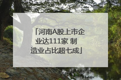 河南A股上市企业达111家 制造业占比超七成