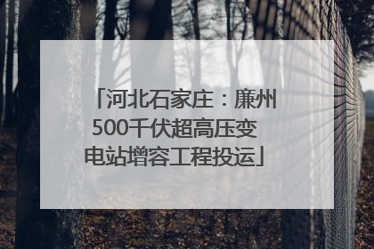 河北石家庄：廉州500千伏超高压变电站增容工程投运