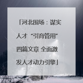 河北围场：谋实人才“引育管用”四篇文章 全面激发人才动力引擎