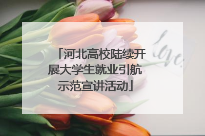 河北高校陆续开展大学生就业引航示范宣讲活动