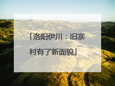 洛阳伊川：旧寨村有了新面貌